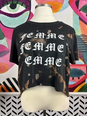 FEMME Bleached Tie Dye Graphic Tee